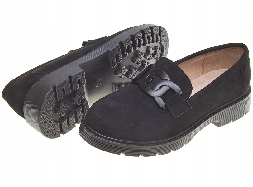 Mokasyny półbuty na miękkiej podeszwie Black r.40 Rozmiar 40