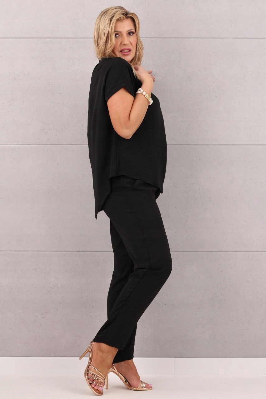 ELEGANCKI KOMPLET DAMSKI DUŻE ROZMIARY POLSKI PRODUCENT BLUZKA I SPODNIE Marka FEMIMODA