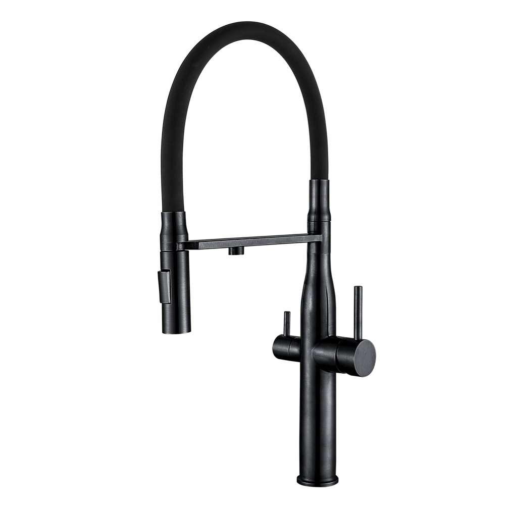 Kuchyňská baterie Wezer LUX4-01-BLACK s připojením na vodní filtr 2 druhy