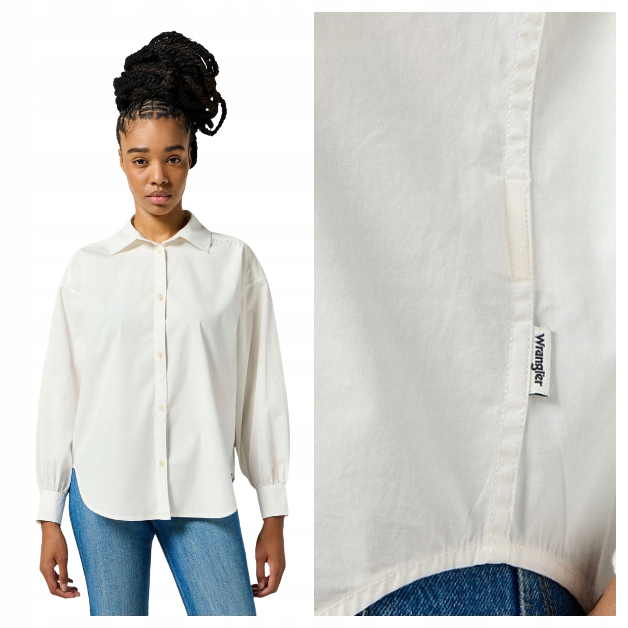 Dámská košile Wrangler Cool Girl Shirt Worn Bílá Casual Bavlněná S