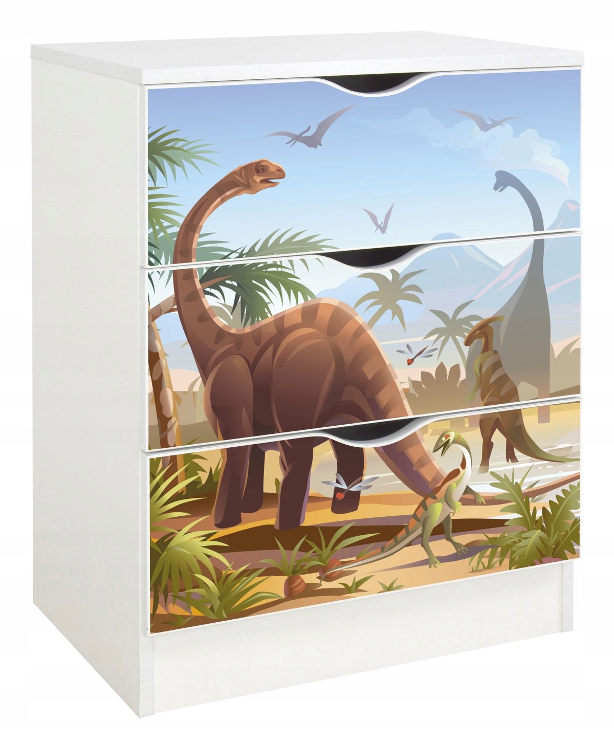 Komoda se 3 zásuvkami, 60 x 42 x 78 cm, Dinosauří vesnička Jurassic