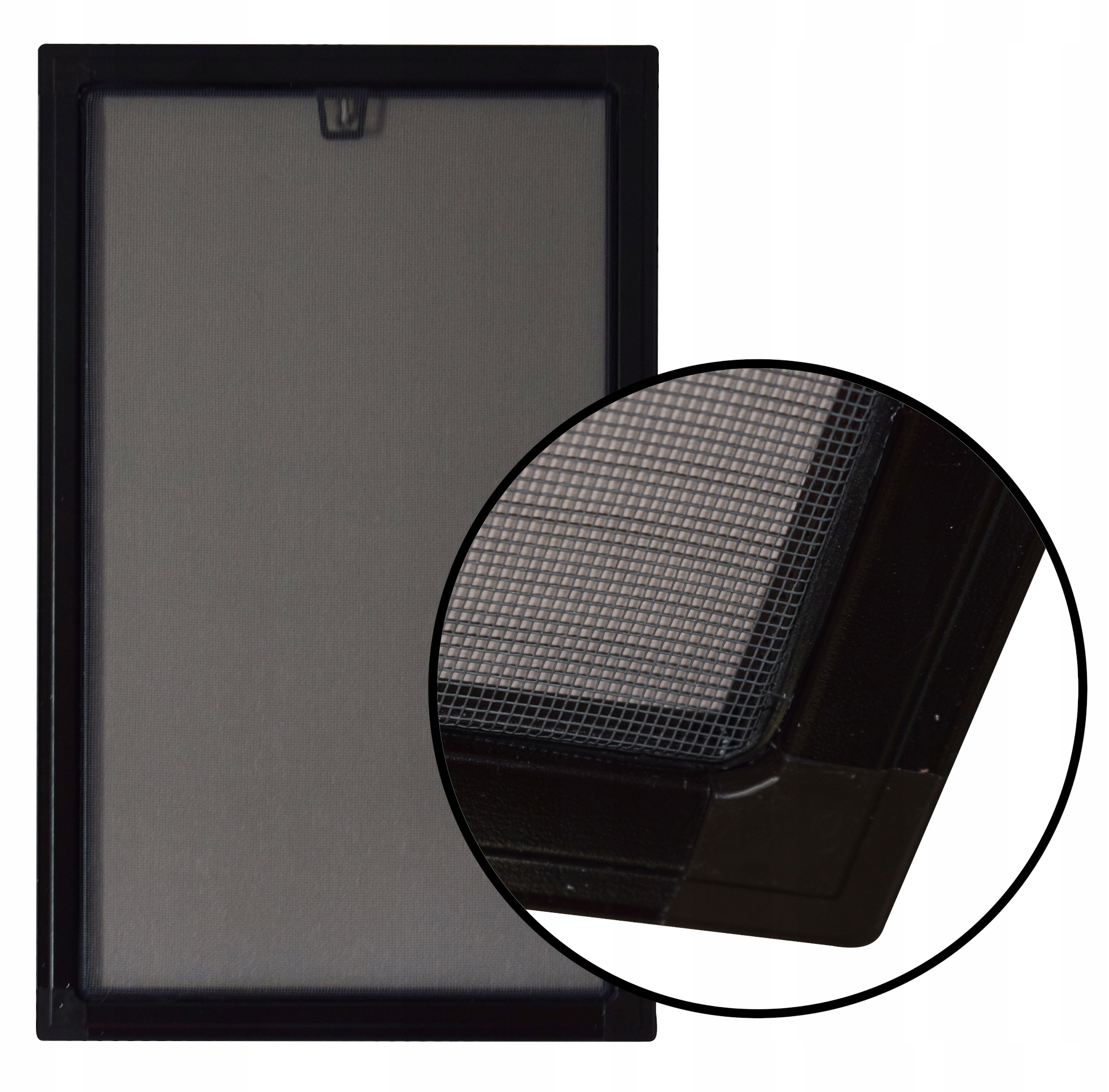 

Moskitiera do okna 100x40 rama ciemny brąz Pcv