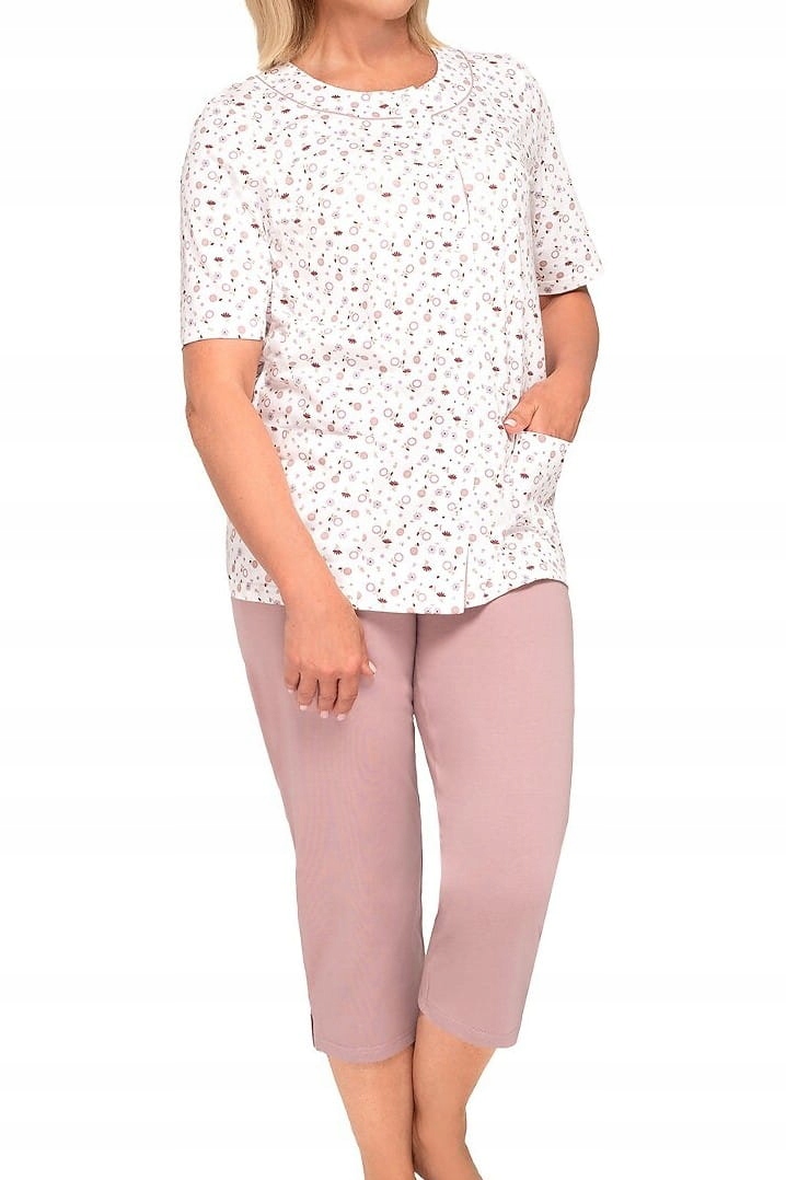 Dámské rozepínací pyžamo Martel Maria růžové 3-4XL [Velikost 3XL]