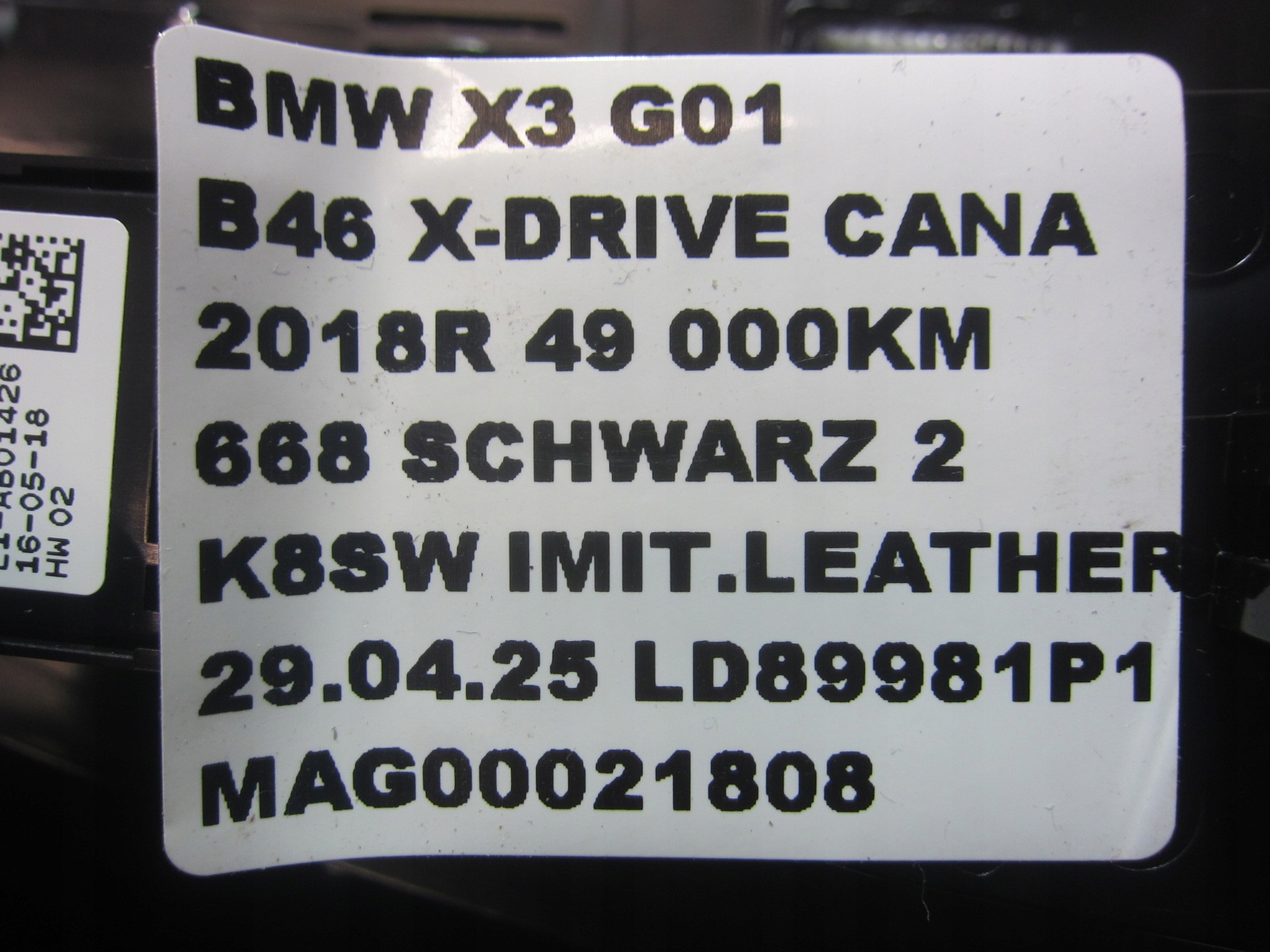 BMW X3 G01 G30 G31 window control switch control panel 61316832729 5A5AAA3