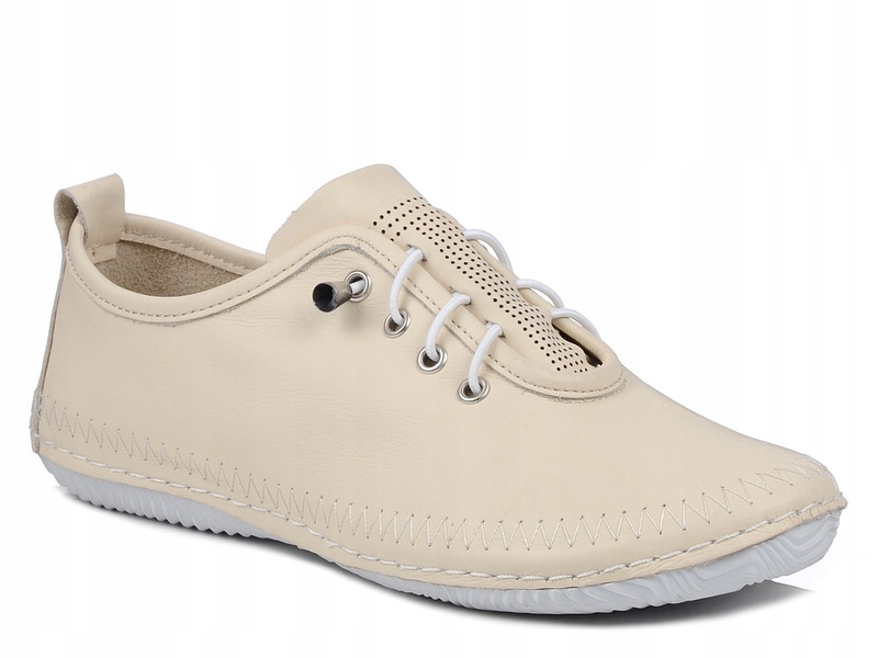 Półbuty damskie beżowe T.Sokolski 1301 buty skórzane lekkie 40