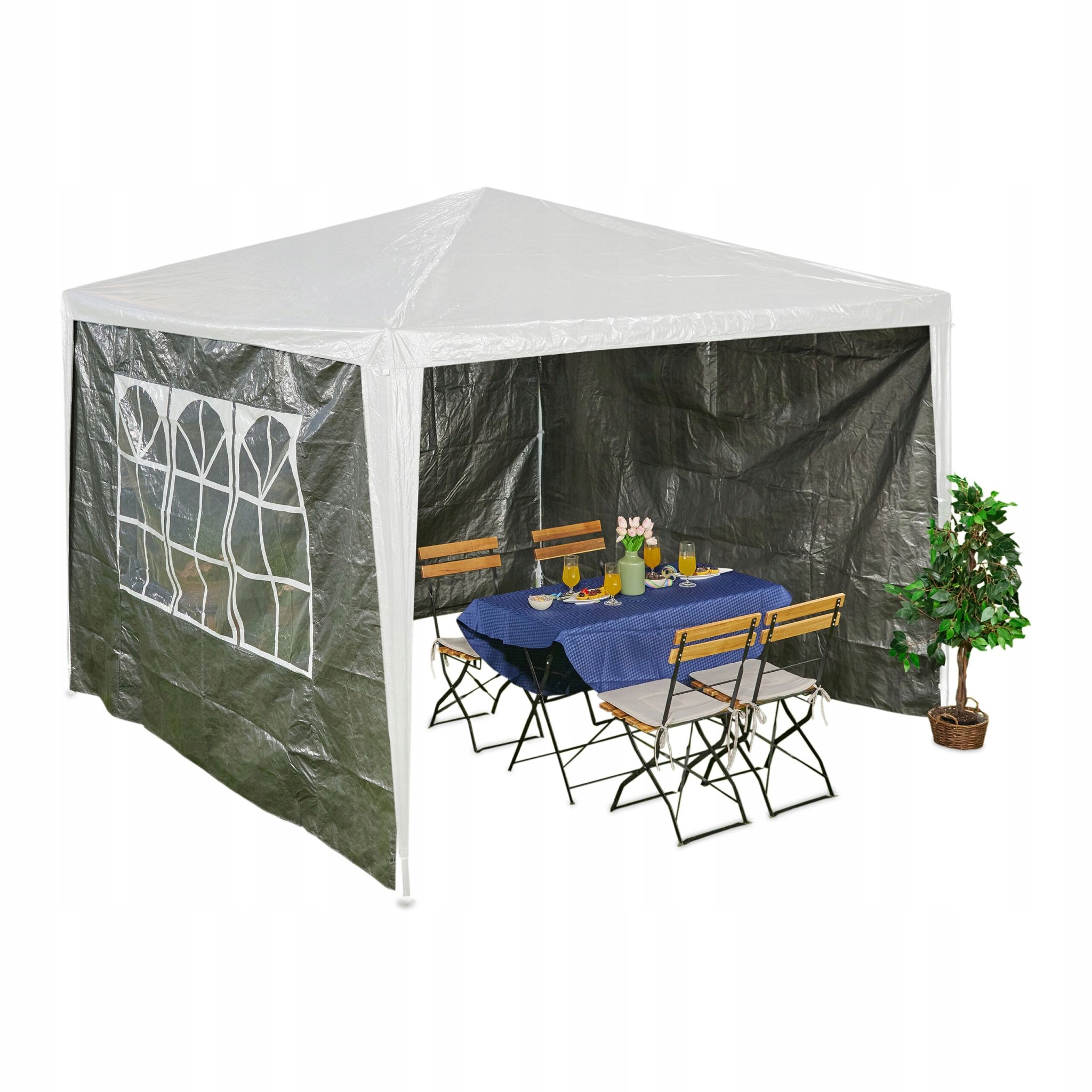 Sada 3 ks Šedé boční panely do altánku 2 x 3 m Relaxdays