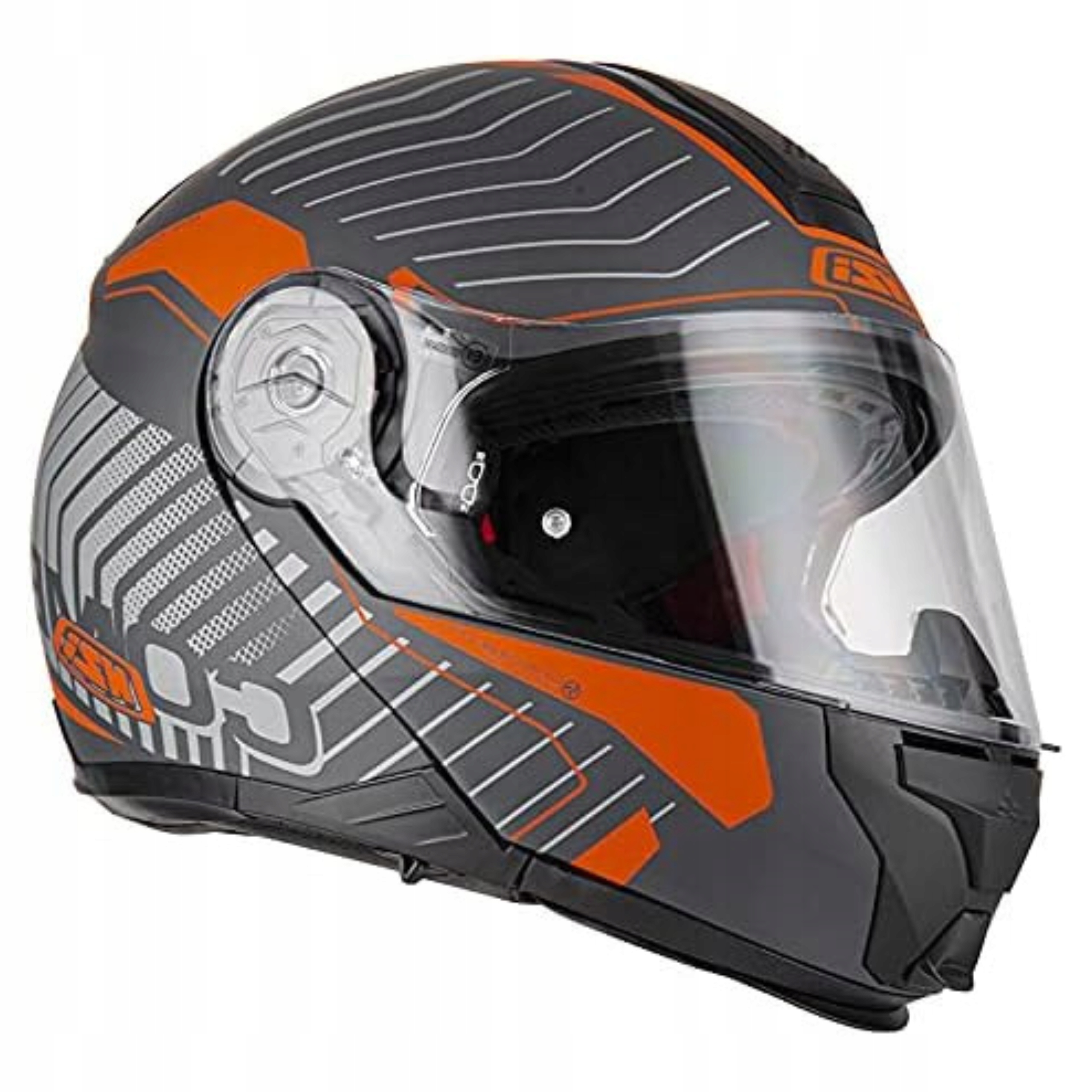 NZI Combi Duo 2 - Modułowy Kask Motocyklowy Poliwęglan Szaro-Pomarańczowy Rozmiar L