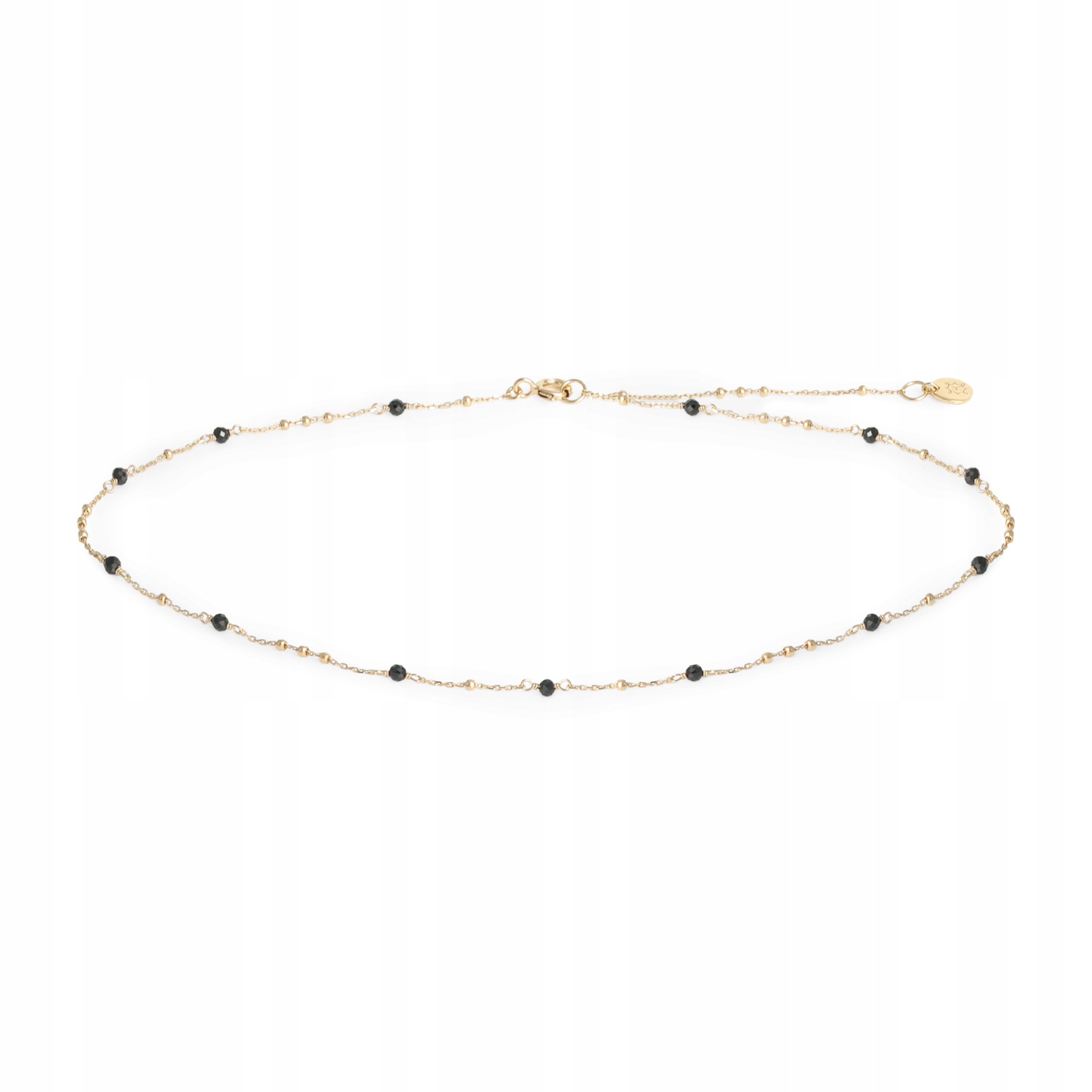 Naszyjnik choker pozłacany Ania Kruk złoty czarne kamienie srebro 925