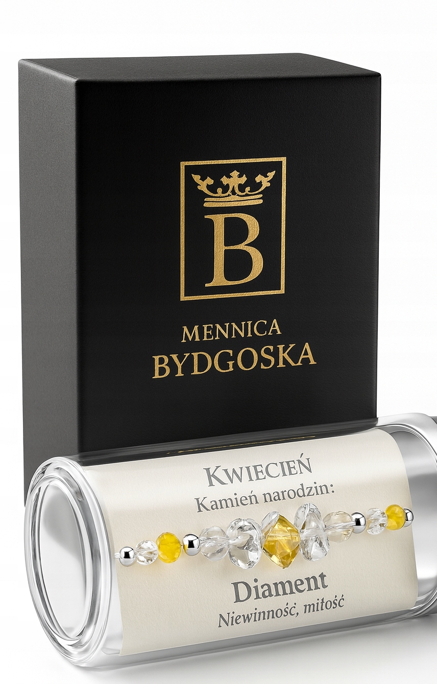 Stříbrný dámský náramek v lahvičce, duben diamant stříbro o ryzosti 925