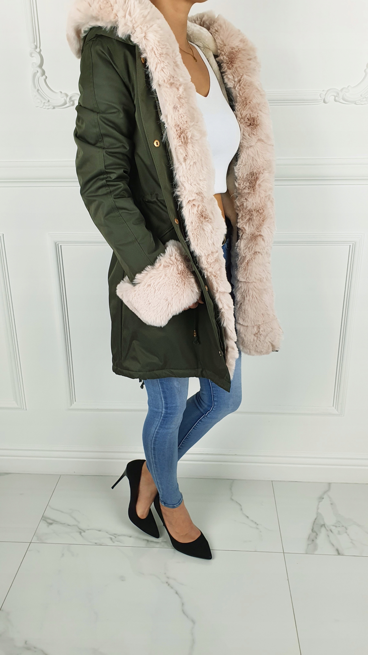 ZJAWISKOWA KURTKA DAMSKA DŁUGA Parka ZIMOWA Kolory Rodzaj parka