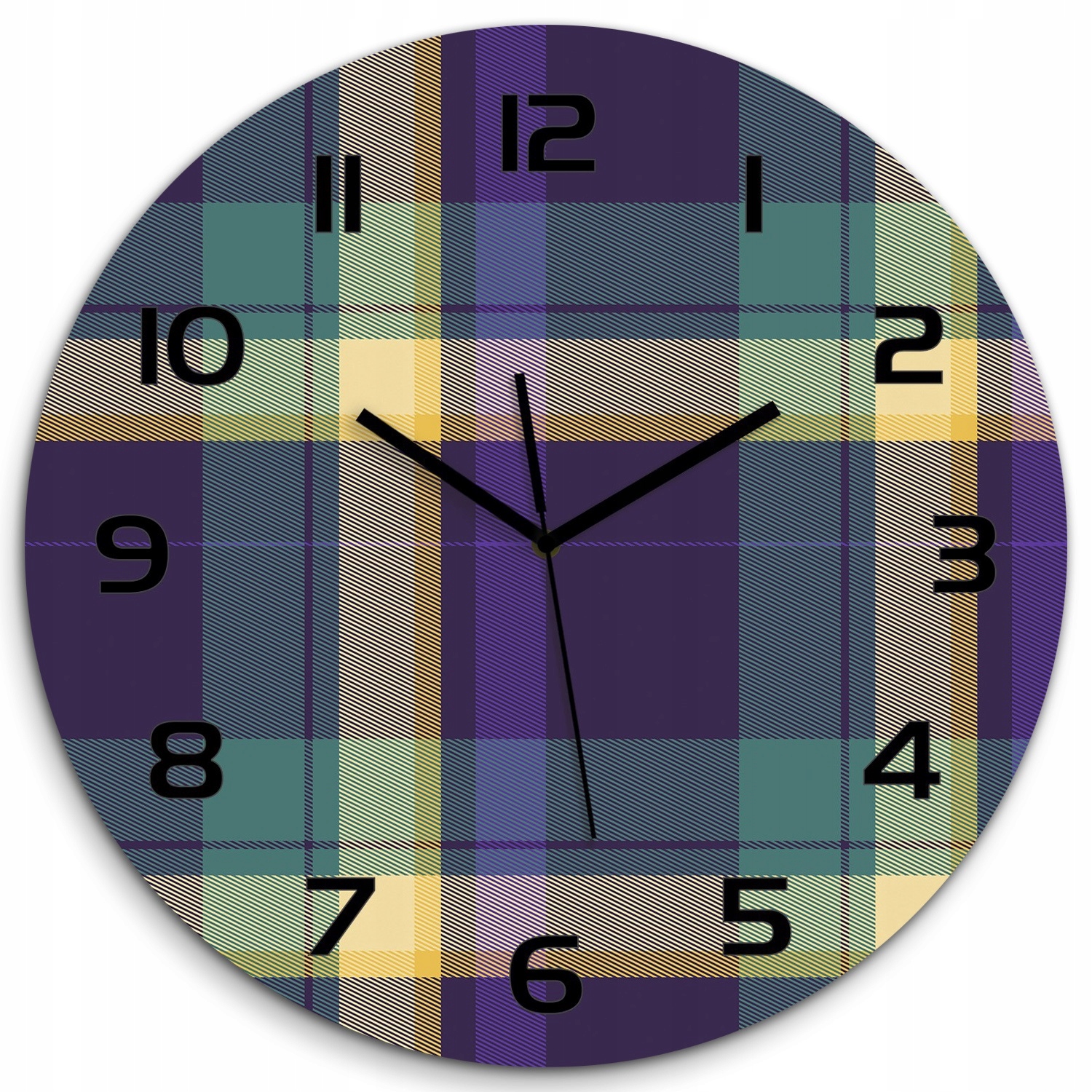 

Zegar ścienny ze szkła, duży Krata tekstura fi 60