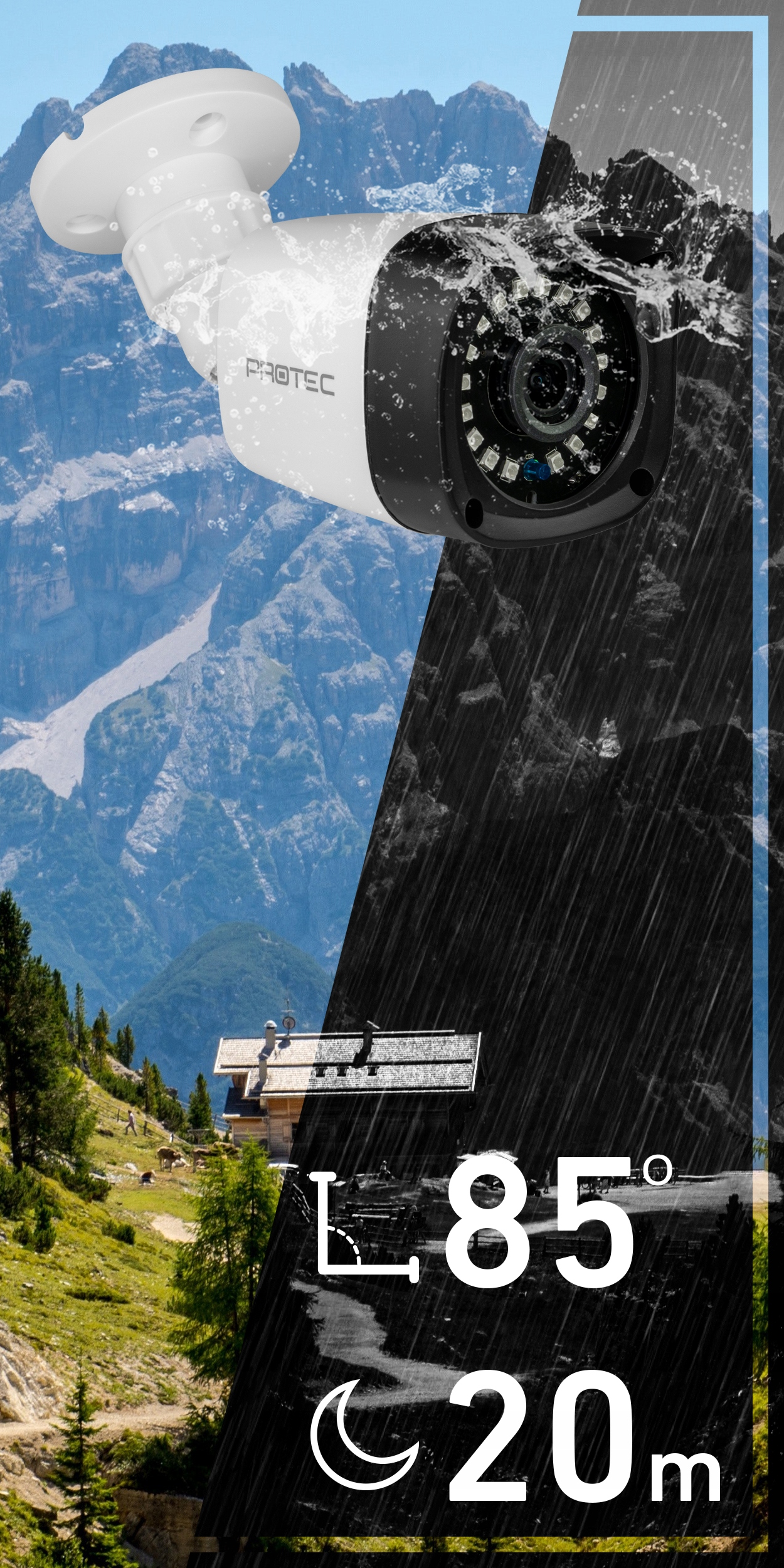 ZESTAW 4 KAMERY 8MPX TUBOWE WYSOKA ROZDZIELCZOŚĆ 4K NAGRYWANIE W PĘTLI 24/7 Kod producenta PR-XVR-04T8P