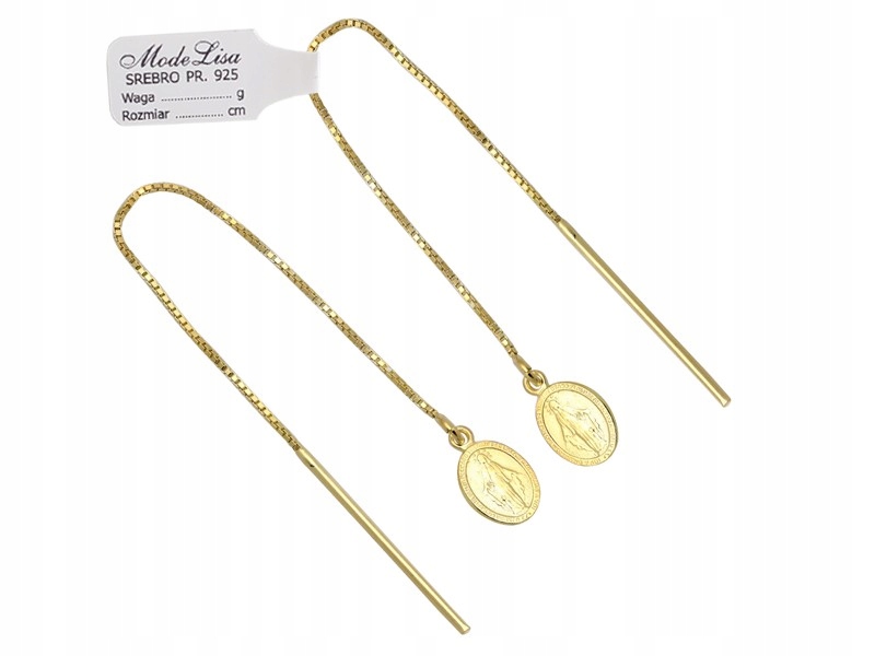 

Kolczyki Przeciągane Z Cudownym Medalikiem PR.925