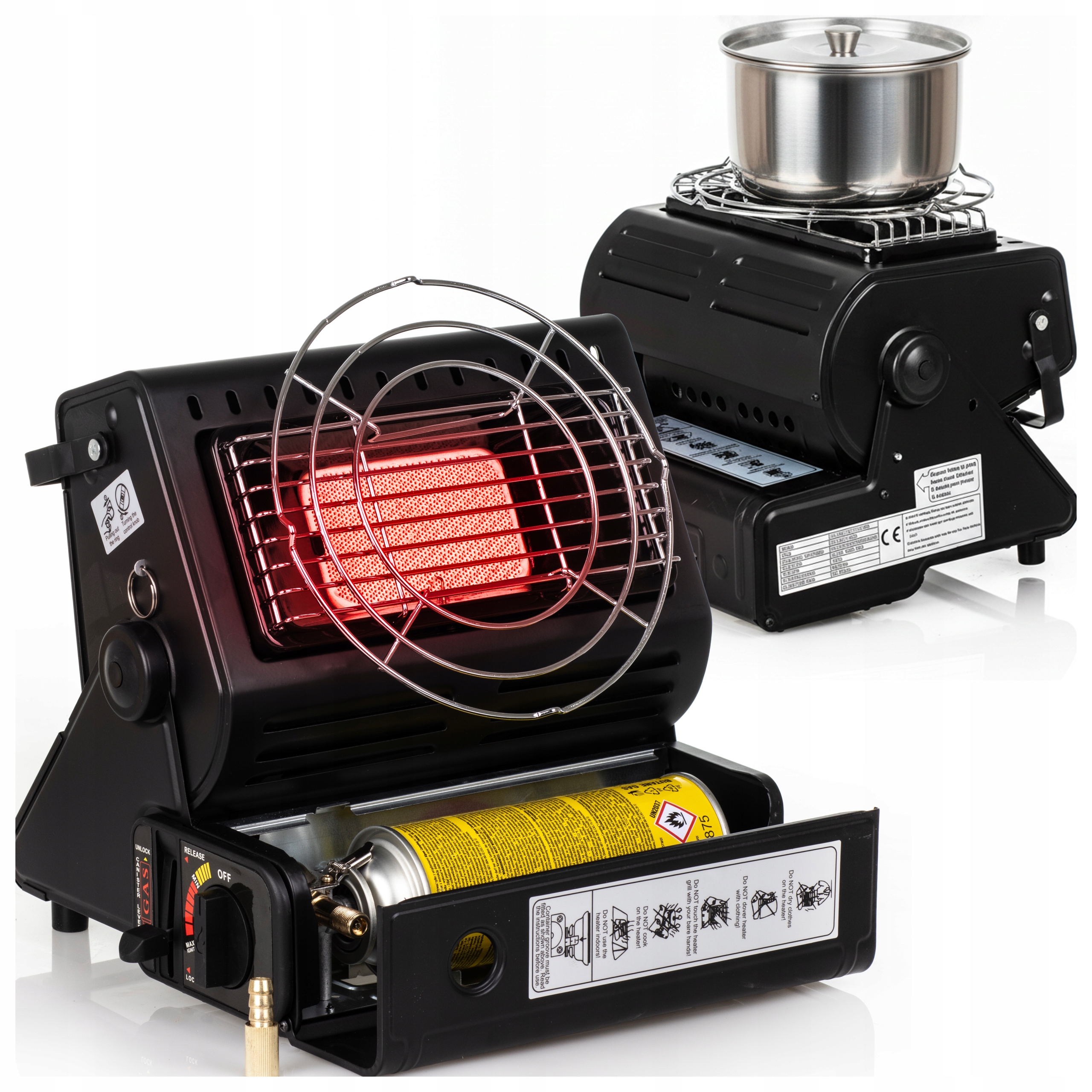 Přenosný Plynový Sporák Na Kartuše a Lahve Turistický Vařič Radiátor