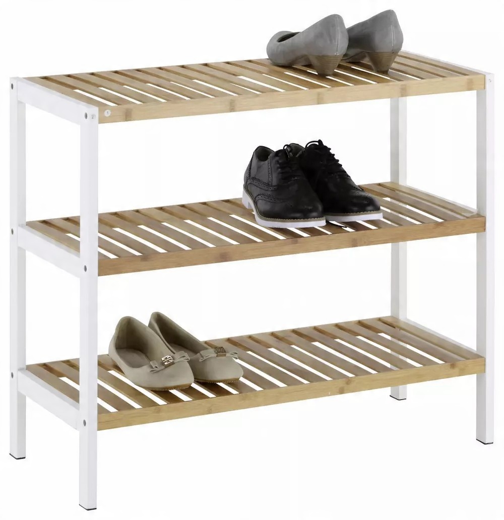 

Półka regał szafka na buty bambus 70cm 3 półki