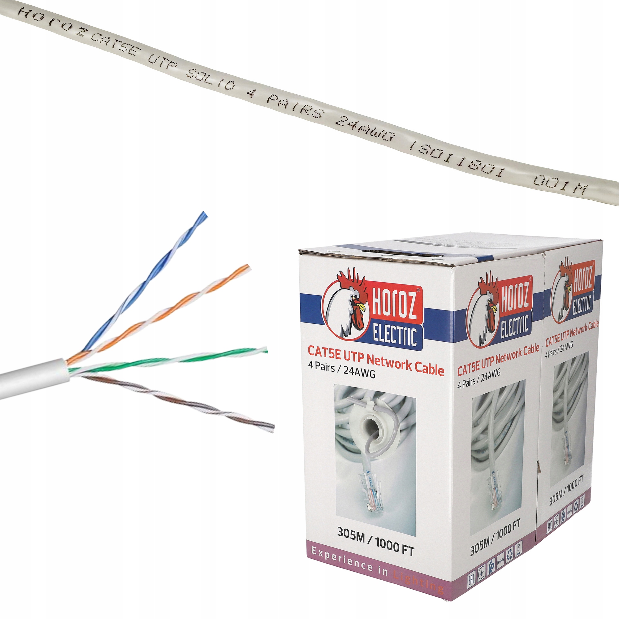 305 m Horoz Sieťový kábel Utp CAT5e 1 Gb/s 100 MHz 24 Awg