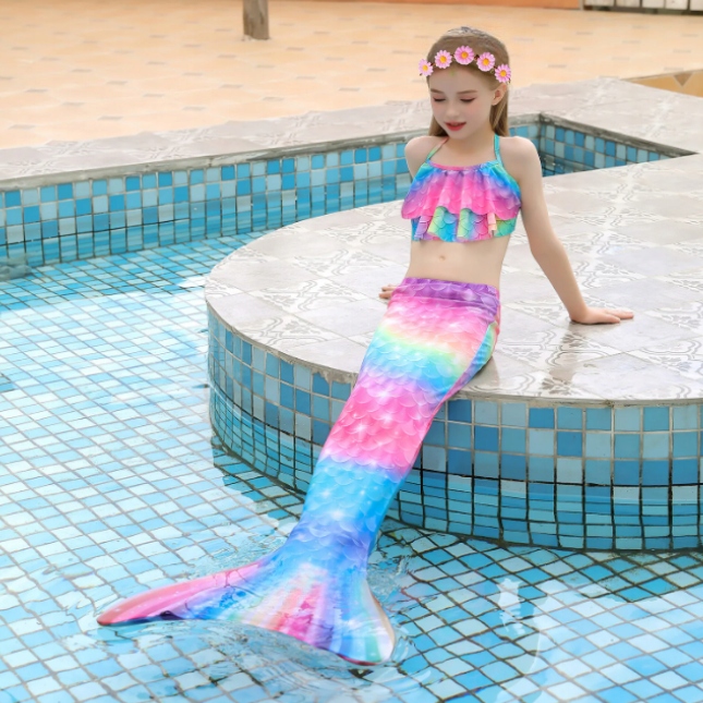 8w1 SYRENI OGON STRÓJ KĄPIELOWY SYRENKA KOSTIUM DO PŁYWANIA SYRENA r.140 CM Rodzaj strój dwuczęściowy