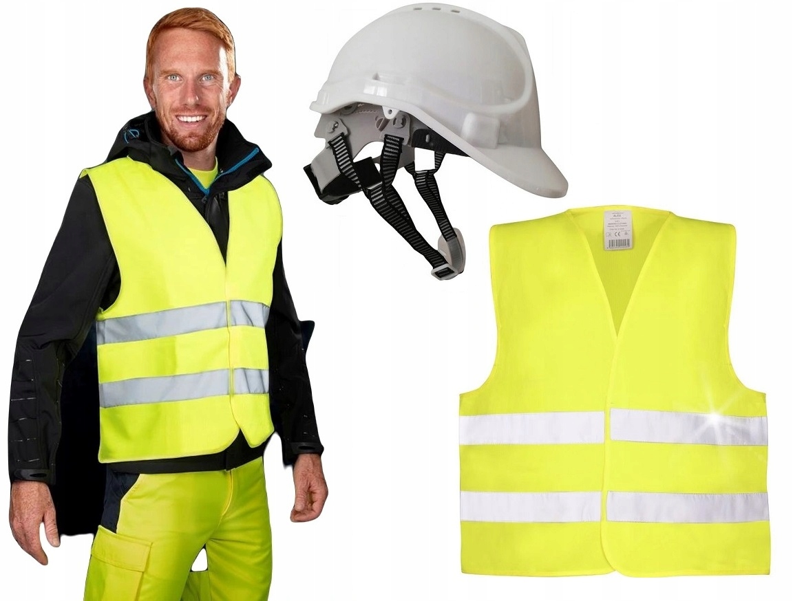 

Kask Roboczy Ochronny+Kamizelka Ostrzegawcza Ardon