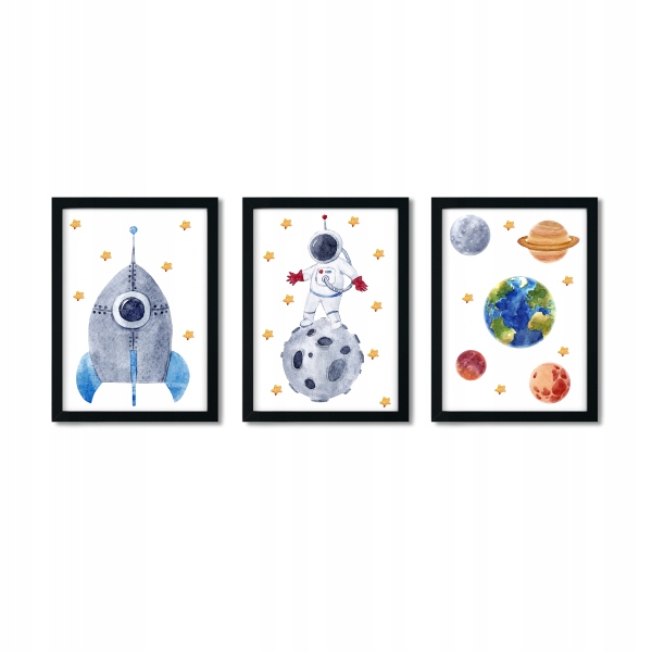 

Zestaw 3 plakaty A4 kosmos astronauta rakieta nr.4
