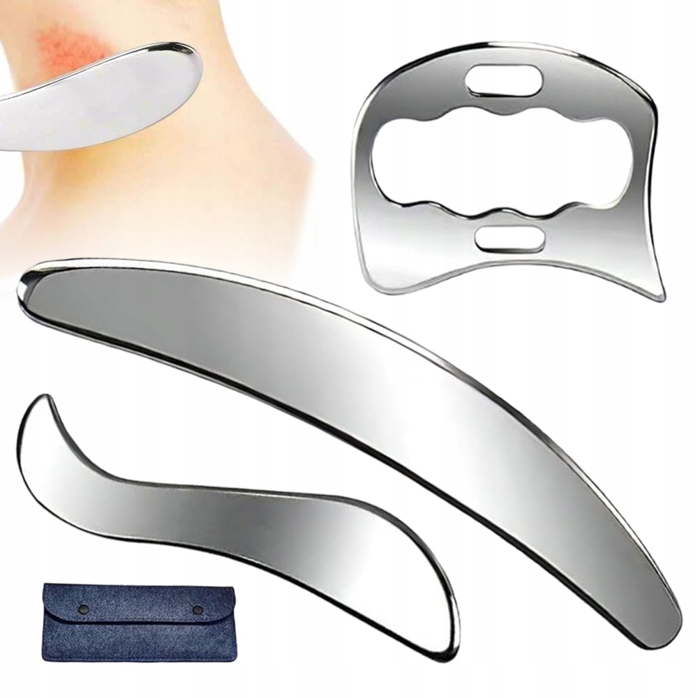 3 Ks Gua Sha Na Obličej, Krk, Nohy, Obličej Zlepšení Krevního Oběhu Taška