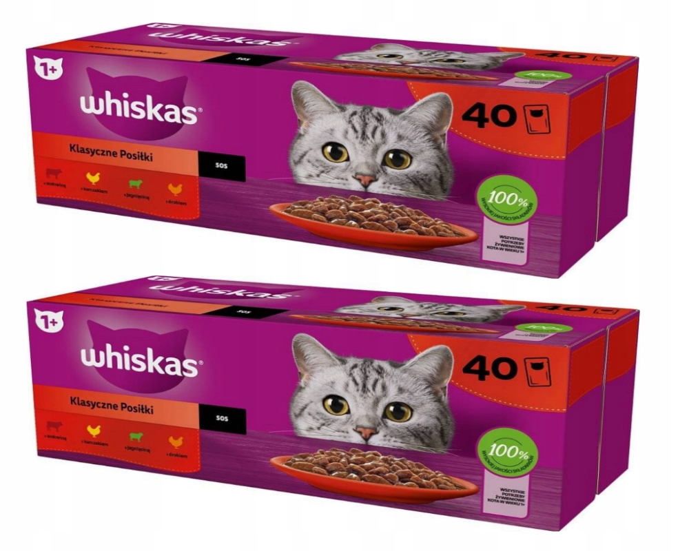 Levně Whiskas Klasické pokrmy v omáčce 80x85 g