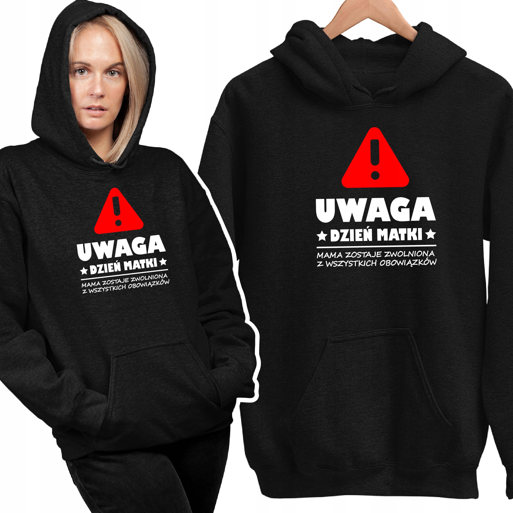

Bluza Z Kapturem Uwaga Dzień Matki Mamy Nadruk