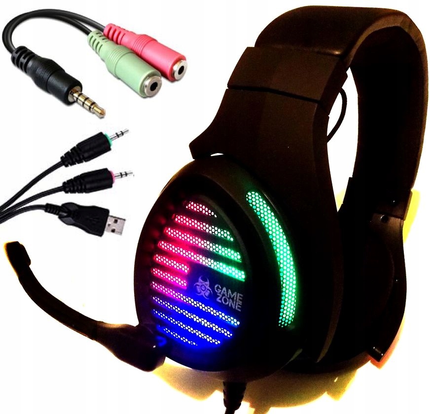 

Słuchawki z Mikrofonem Pc Tv PS4 Zestaw Gracza Rgb