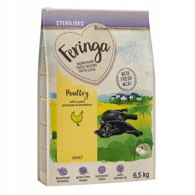Suché bezobilné Krmivo Pro Kočky Feringa Adult Sterilised Drůbež 6,5 kg