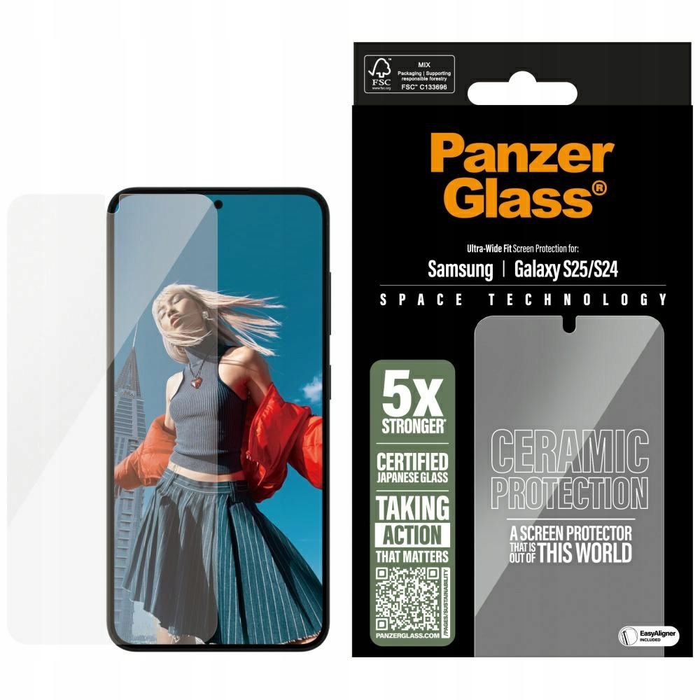 Tvrzené sklo pro Samsung Galaxy S25 Ultra-Wide Fit keramické PanzerGlass