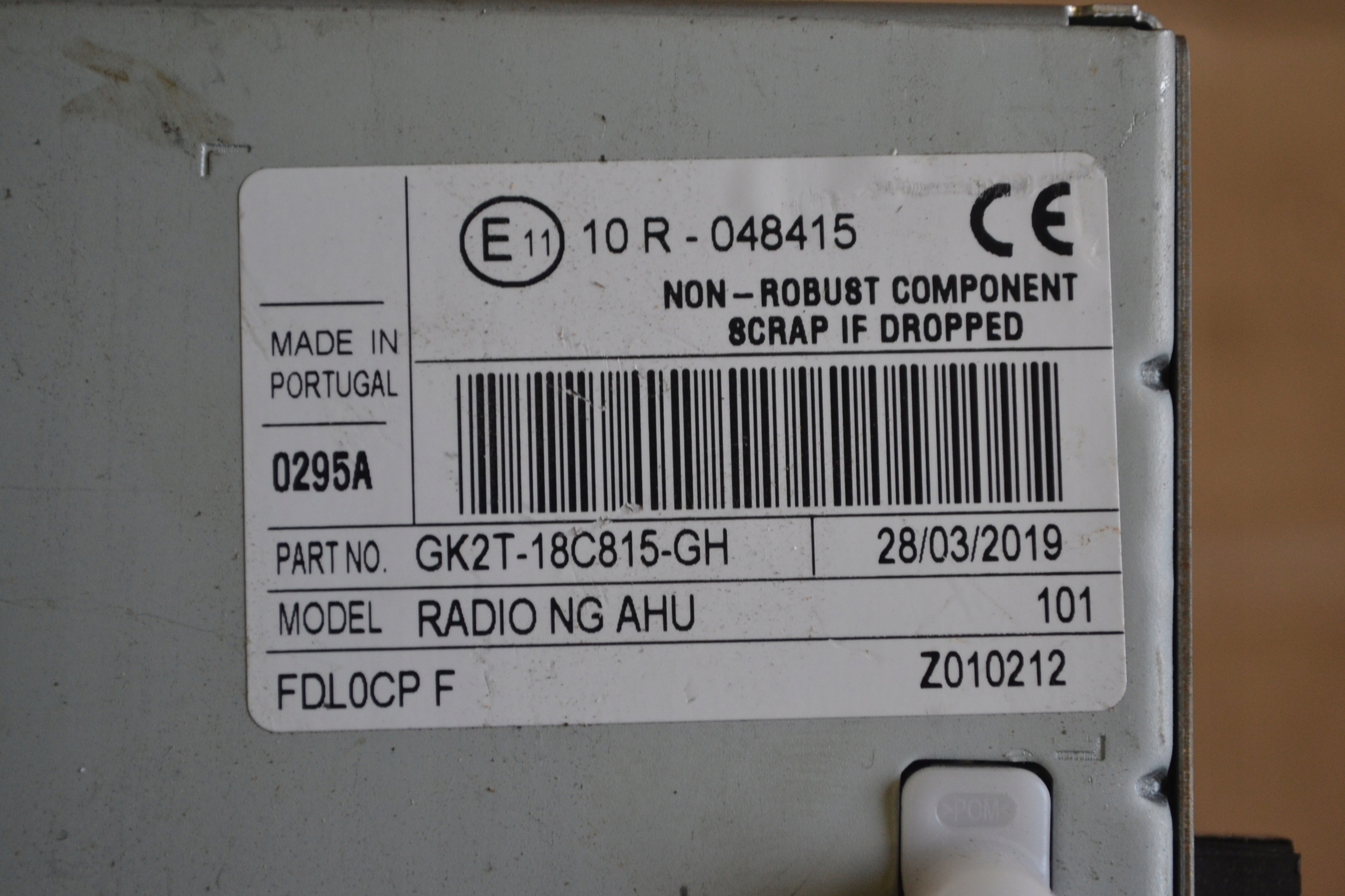 RADIO CD FORD TRANSIT MK8 CUSTOM GK2T-18C815-GG