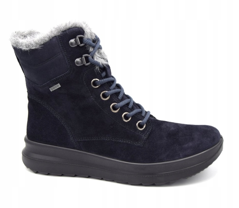 Legero Tmavě Modré Zimní Kotníkové Boty Z Přírodní Kůže S Kožešinou 38 J0E