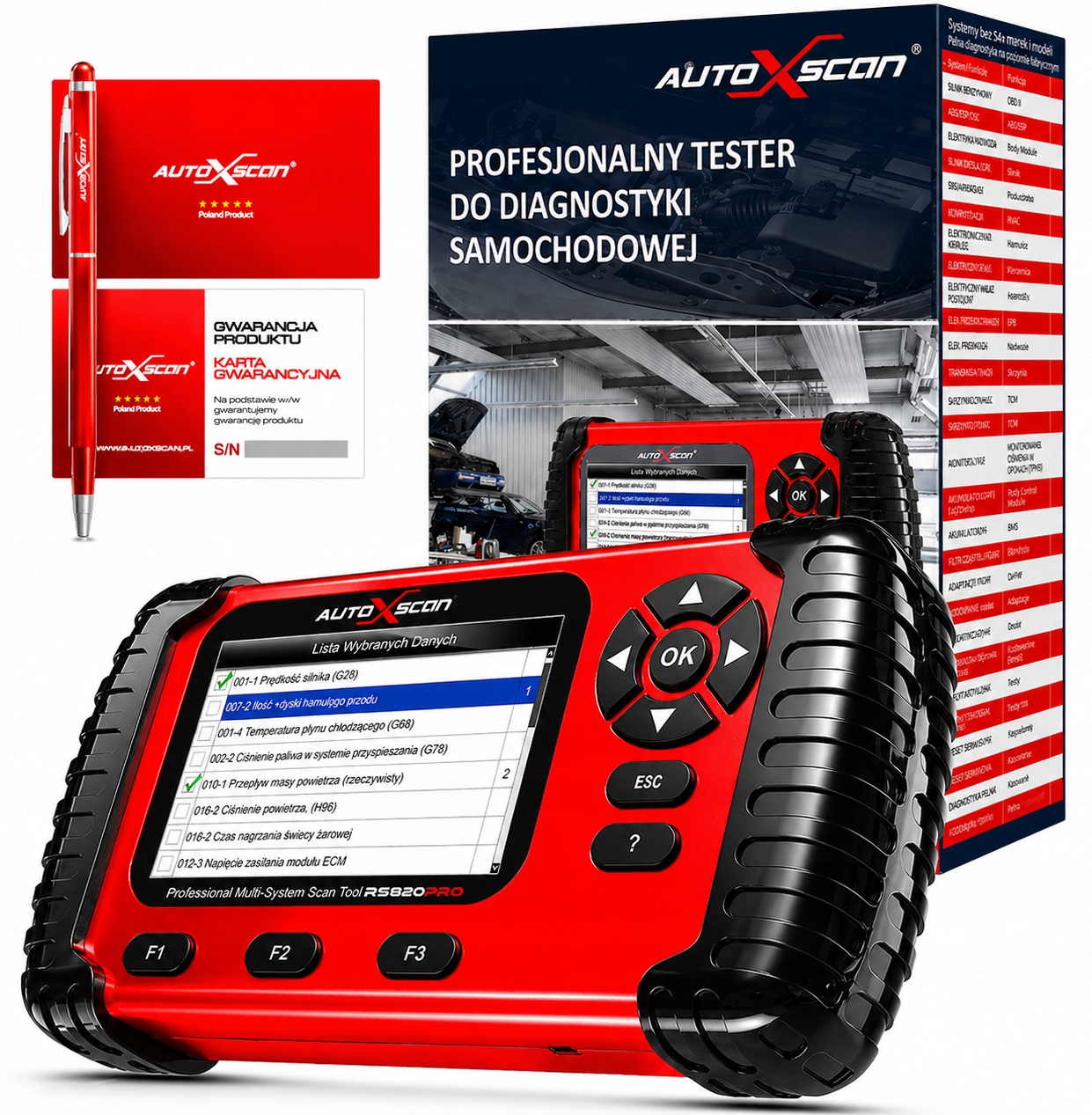 Diagnostický Nástroj Autoxscan RS820PRO Pl 2 Značky Bezplatné Aktualizácie!