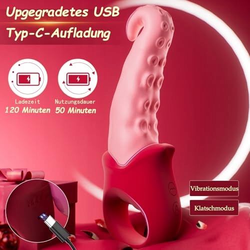 OKTOPUS Wibrator Dla Kobiet Z Funkcją Pchnięcia 10 Trybów Wibracji — miniatura 5