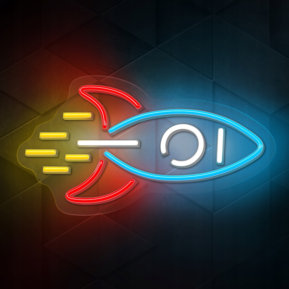 Neon LED ROCKET multicolor USB ściemniacz dekoracja ścienna ...