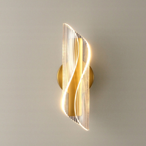 LAMPA LED KINKIET SCIENNA ZŁOTY LOFT NOWOCZESNY 12W DO SYPIALNIA, SALONU Szerokość produktu 8 cm