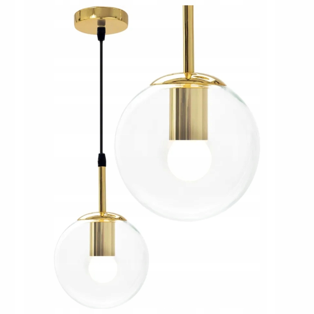 Lampa sufitowa wisząca szklana kula APP686-1CP złota