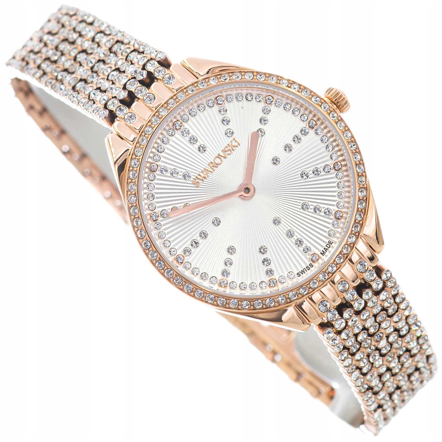 Dámské Hodinky Swarovski 5644053 Attract Růžové Zlato Na Náramku 50 M