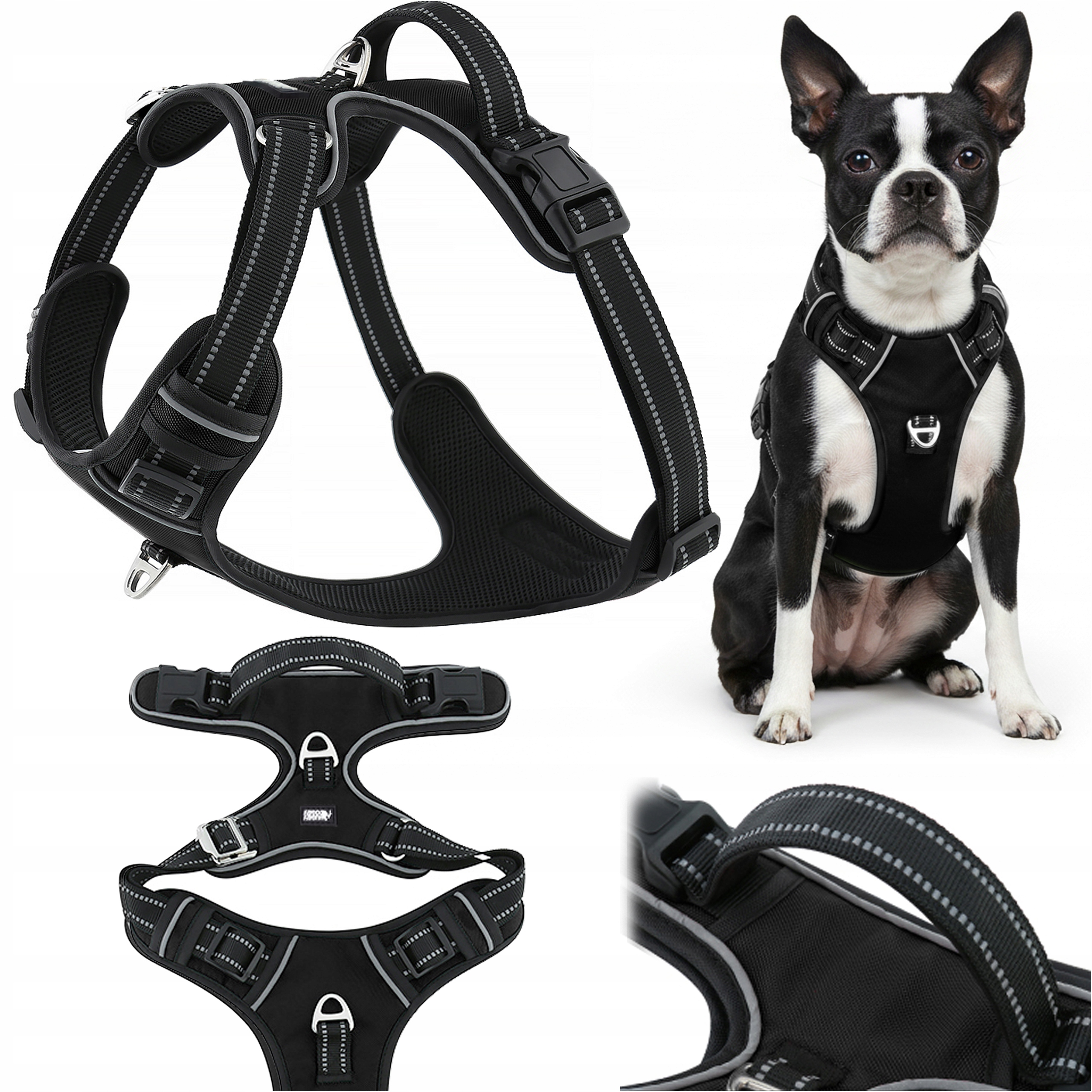 Szelki guard dla psa mocne easy walk treningowe czarne Huggy Doggy S