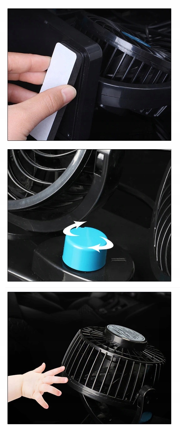 12V WENTYLATOR SAMOCHODOWY USB PODWÓJNY WIATRAK DMUCHAWA SAMOCHODOWA 2biegi Kod producenta 7089CR7089