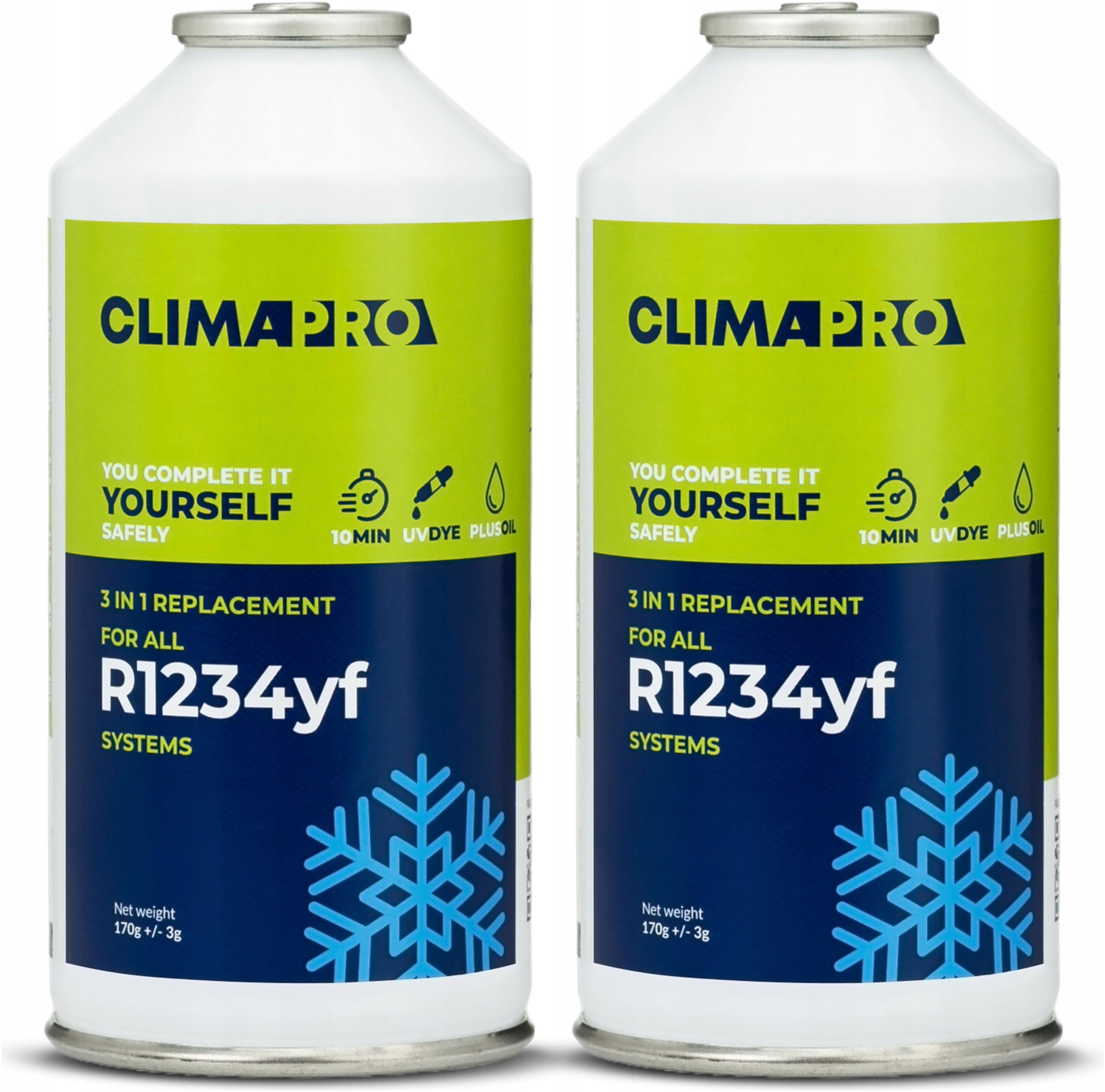 Klimatizační Činidlo Climapro 3v1 2x 170g Naplňování Klimy Gaz Za R1234yf