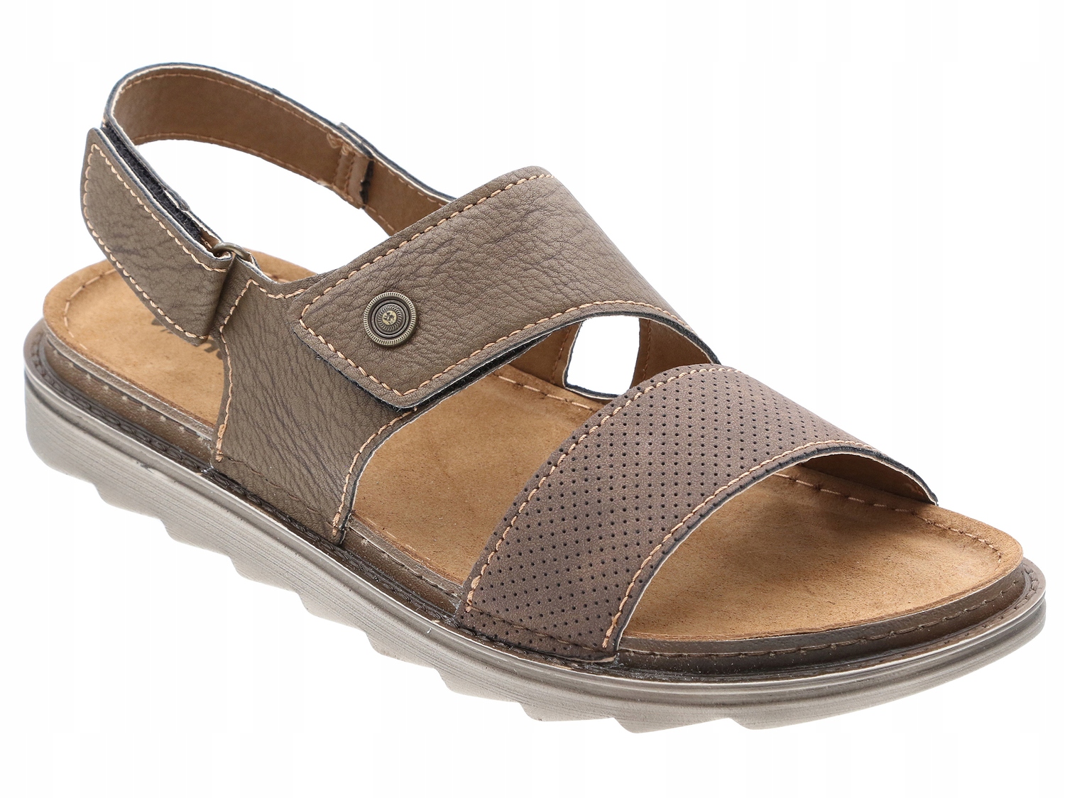 Pánské Sandály Inblu BU-13 Eko Kůže Pohodlné Suché Zipy Hnědé 44