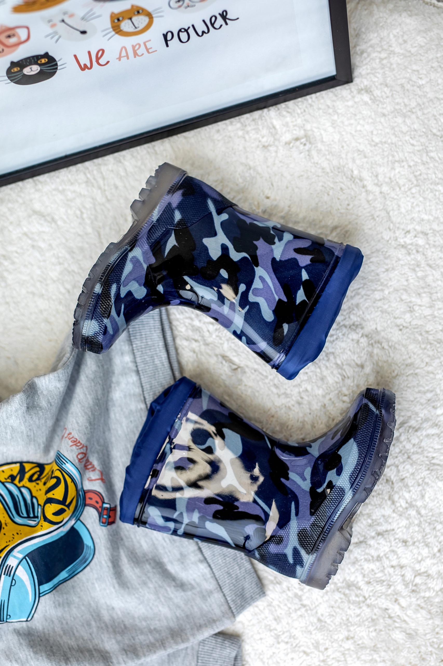 Kalosze GUMOWCE dziecięce granatowe WOJTYŁKO (32) Kolor wielokolorowy