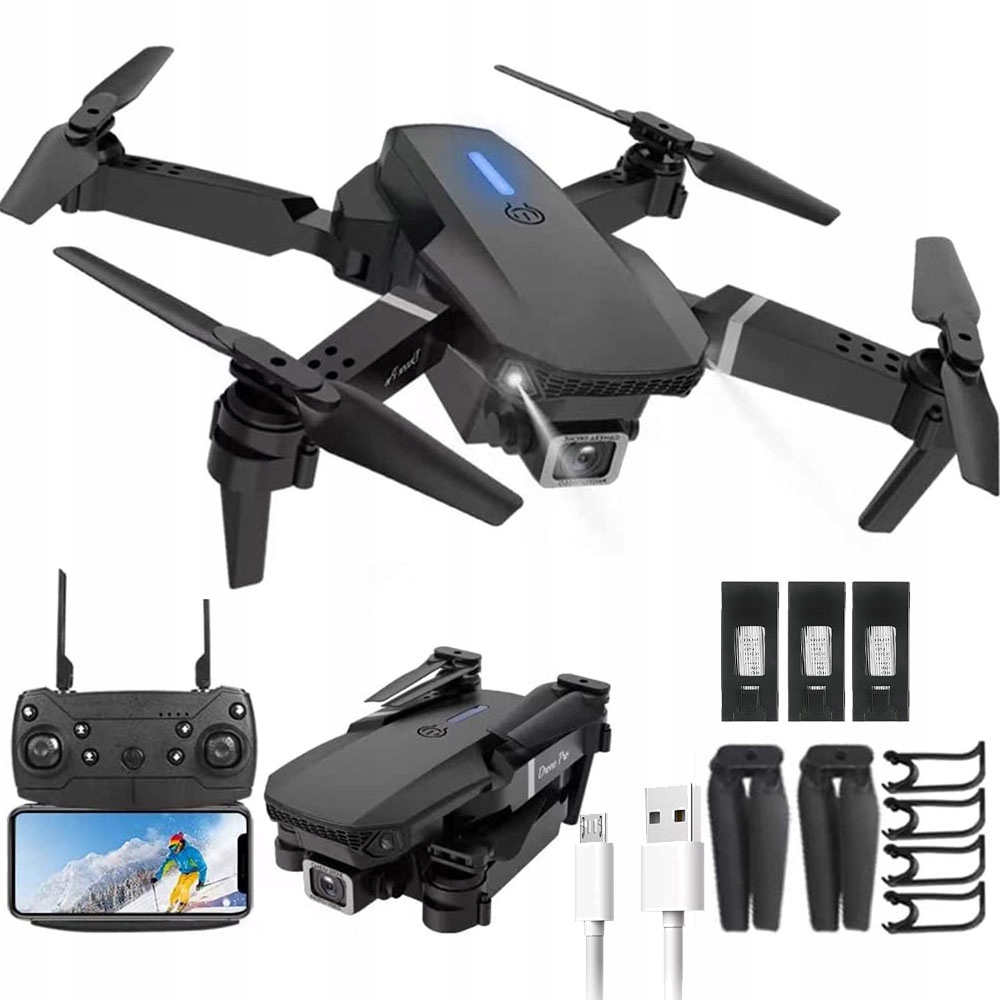 Dron S 4K Kamerou, 3×1800MAH – Režim Sledování, Skládací, Wifi, 15 Minut Letu