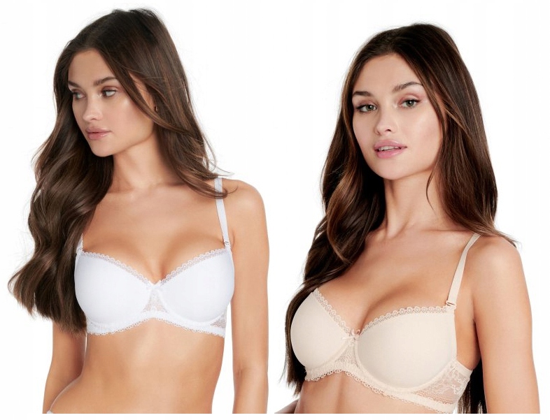 

Zestaw Henderson Biustonosz Biały Beżowy 85B