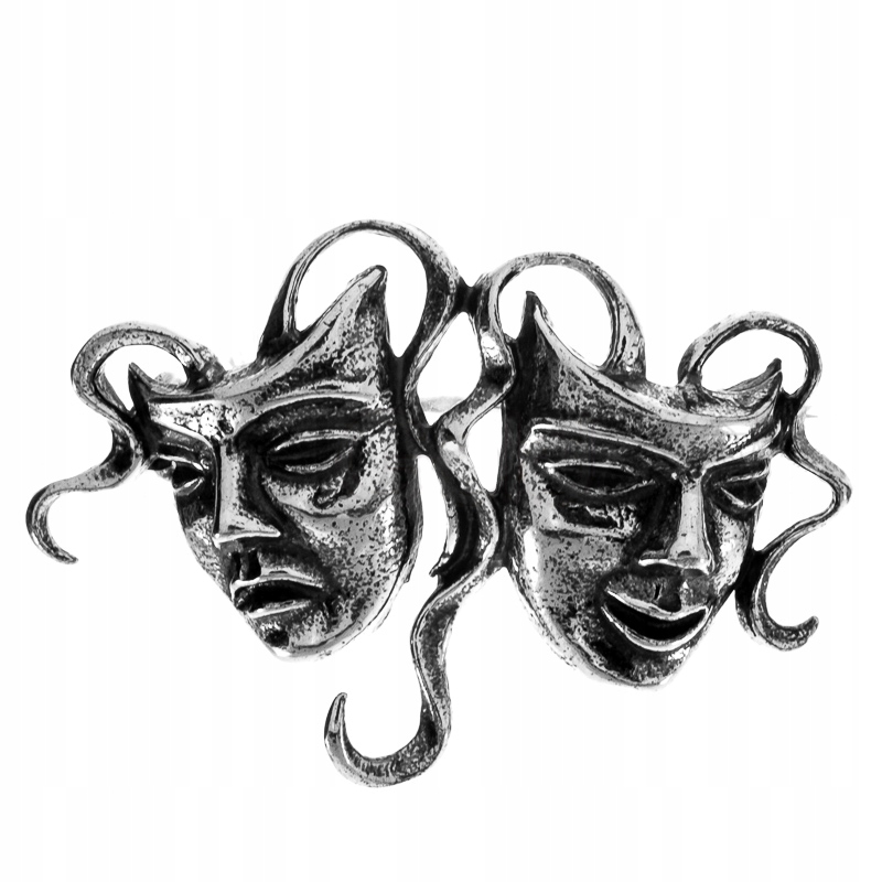 Stříbrná Brož Divadelní Masky Divadlo Maska 925