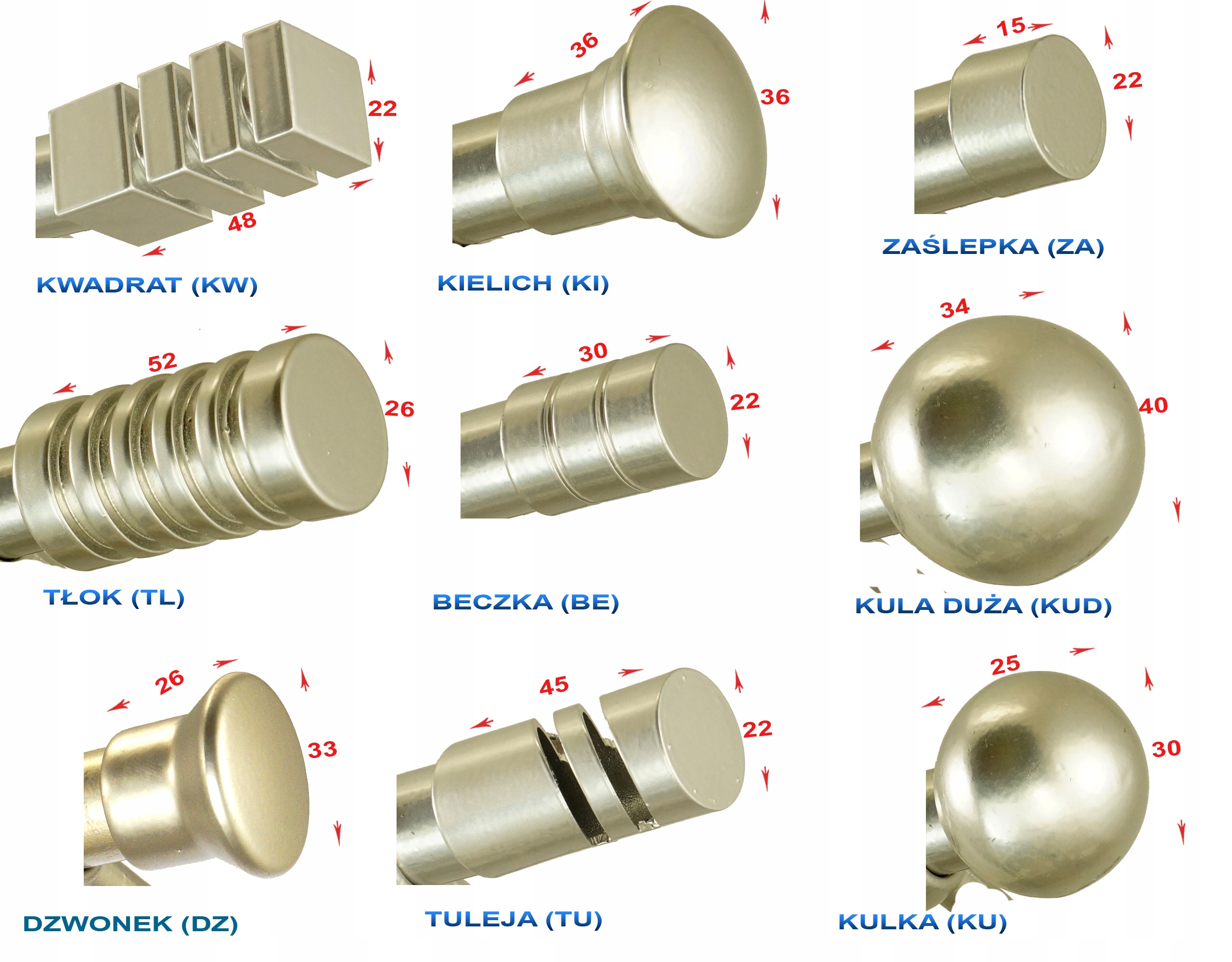KARNISZ ALUMINIOWY POJEDYNCZY 330 cm Średnica drążka 19 mm