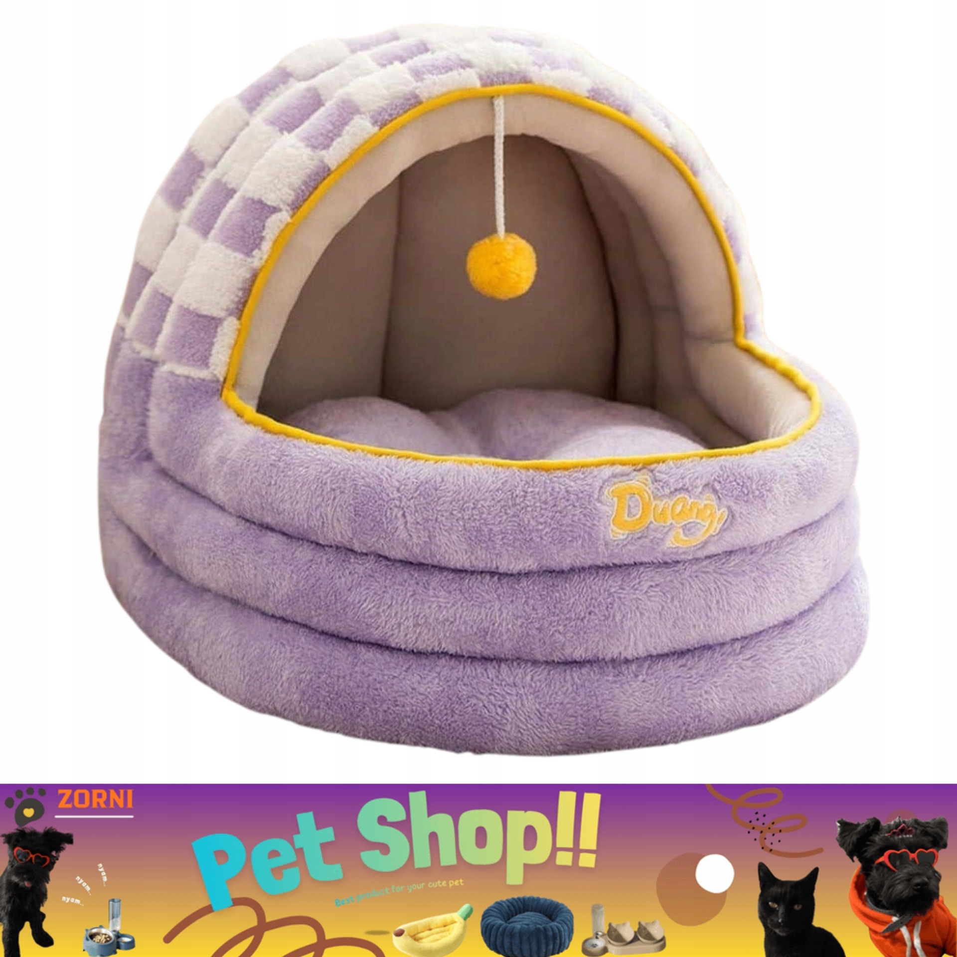 Levně Pelíšek pro kočky Psa Budka Domeček Potah "Kolébka" M 44x43x39 Cm