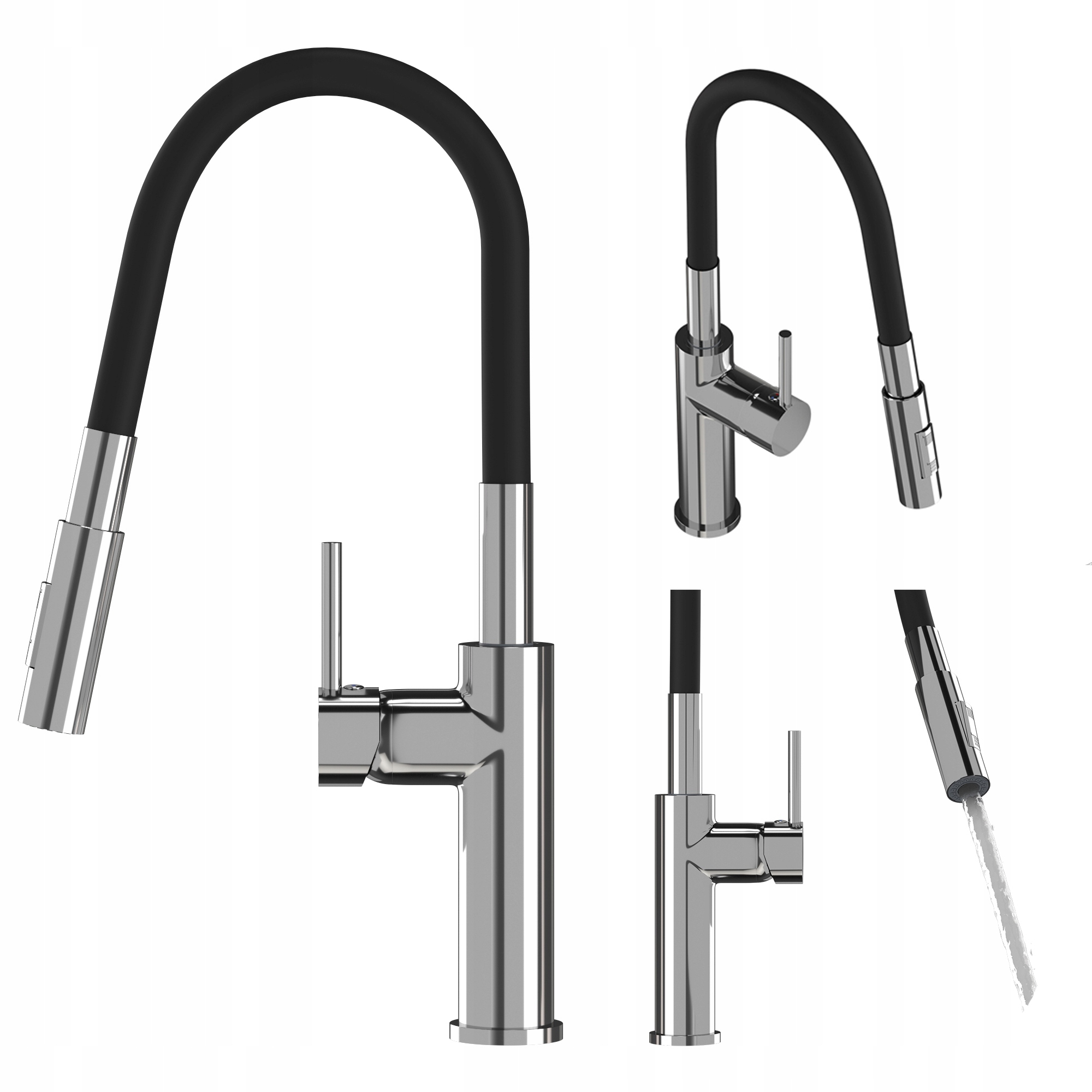 Kuchynská Batéria Chróm Pre Umývadlo Pružný Kohútik Vysoký Lonar