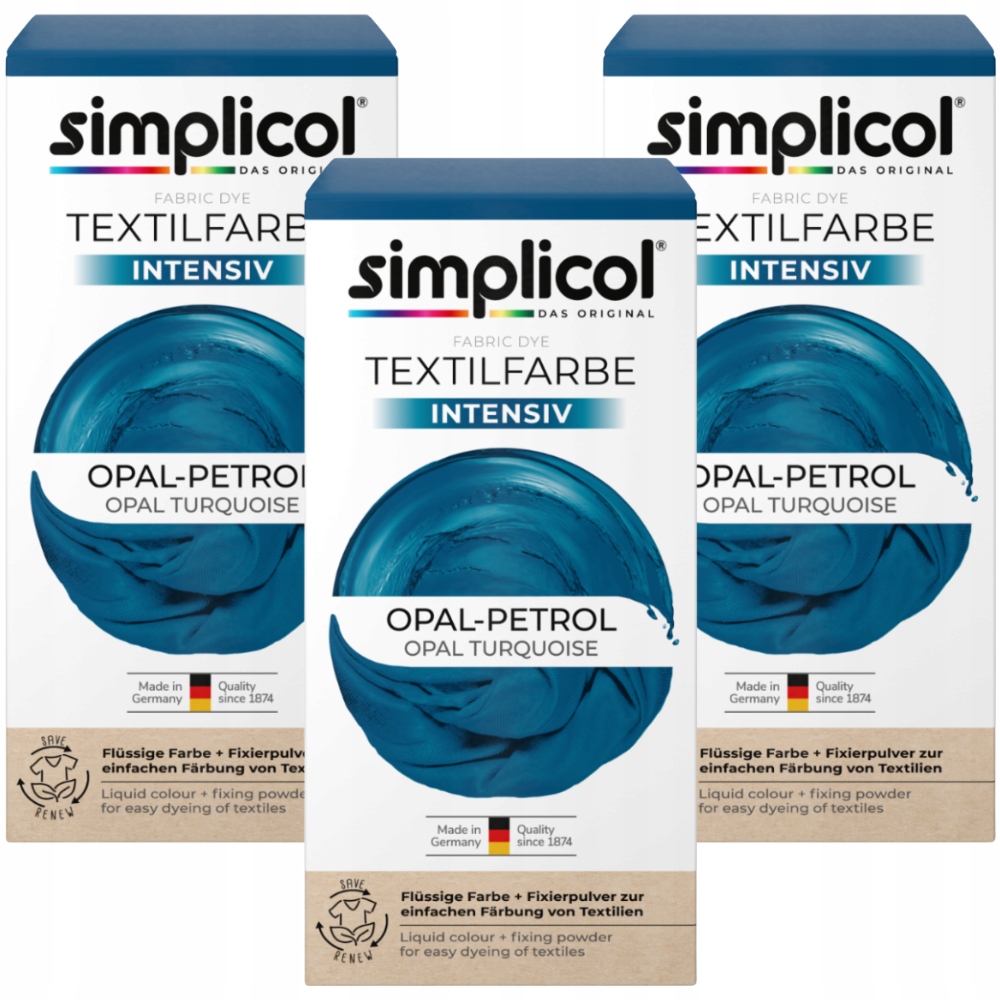 Levně Simplicol Intensiv Barvivo na tkaniny Opal-Petrol 3 kusy