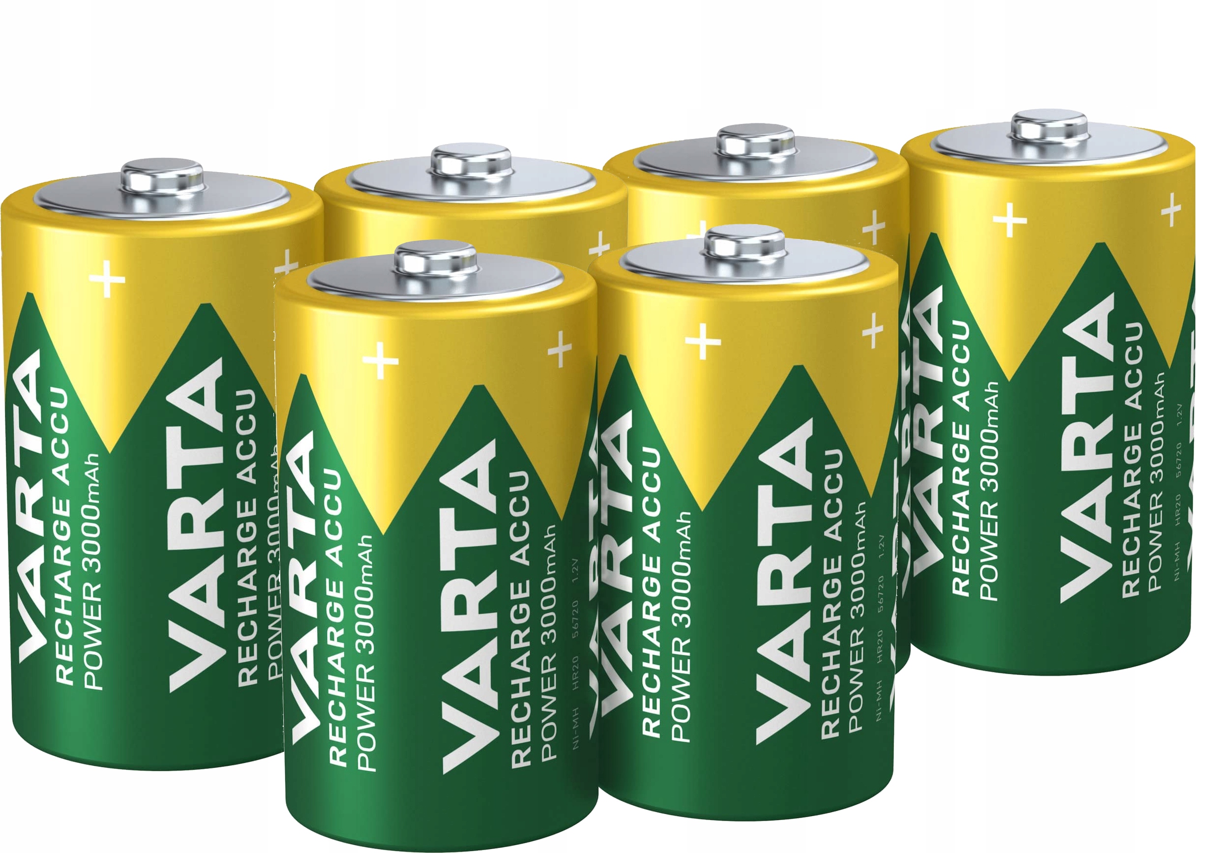 6X Akumulátory Varta R20 3000mAh Baterie Ready2Use Ni-MH Pro Rádio Hodinek